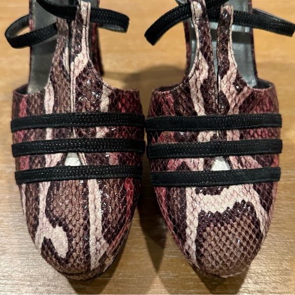 Stuart Weitzman Heritage Vino Serpentex‎ Platform Snakeskin Print Heel Sz 7.5 - Picture 3 of 11